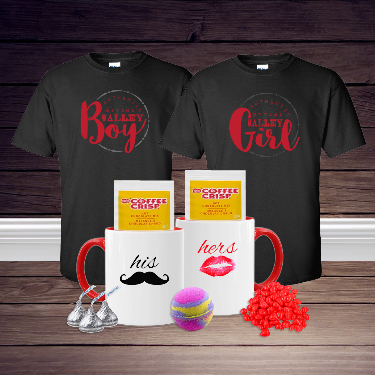 His & Hers Sweetheart Basket (tees)